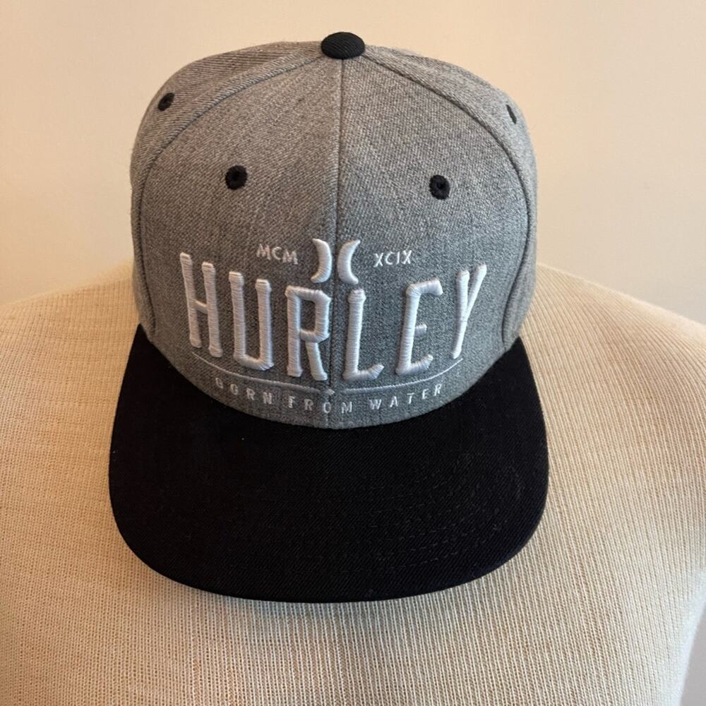 Gray and Black Hurley SnapBack